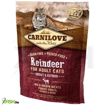 Carnilove Cat Adult Reindeer Energy Száraz Eledel Rénszarvas Hússal Macskák Részére 400g