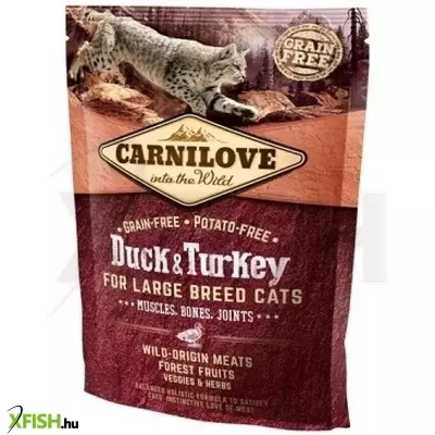 carnilove cat duck & turkey large breed – muscles, bones, joints kacsa és pulyka hússal 400g
