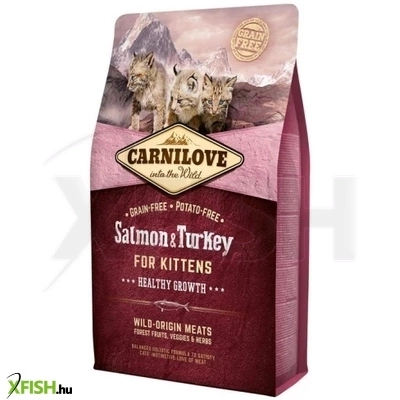 Carnilove Cat Kitten Száraztáp Salmon Turkey Healthy Growth Lazac És pulyka hússal 2000g