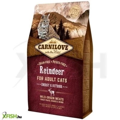 Carnilove Cat Száraztáp Adult Reindeer Energy & Outdoor Rénszarvas Hússal 2000g