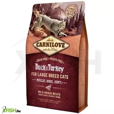 Carnilove Cat Duck & Turkey Large Breed – Muscles, Bones, Joints- Kacsa és Pulyka Hússal 2kg
