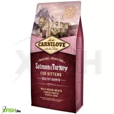 Carnilove Cat Kitten Salmon & Turkey – Healthy Growth - Lazac és Pulyka Hússal 6kg