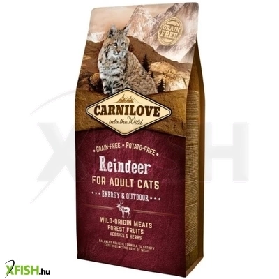 Carnilove Cat Száraztáp Adult Reindeer Energy & Outdoor Rénszarvas Hússal 6000g