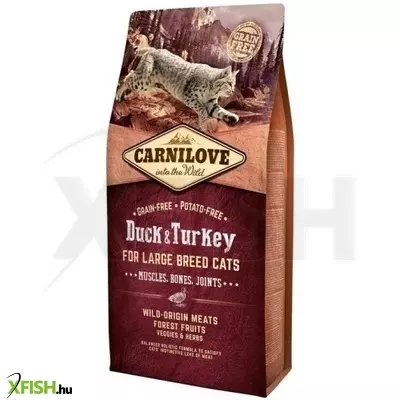 Carnilove Cat Duck & Turkey Large Breed – Muscles, Bones, Joints Kacsa és Pulyka Hússal 6kg