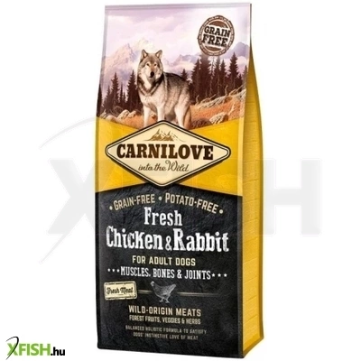 Carnilove Fresh Adult Dog Száraztáp Chicken Rabbit Muscles Bones Joints Csirke És Nyúl Hússal 12000g