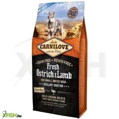 Carnilove Fresh Adult Dog Száraztáp Small Ostrich Lamb Excellent Digestion Strucc És Bárány Hússal 6000g