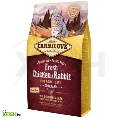 Carnilove Fresh Száraztáp Adult Cat Chicken Rabbit Gourmand Csirke És Nyúl Hússal 2000g