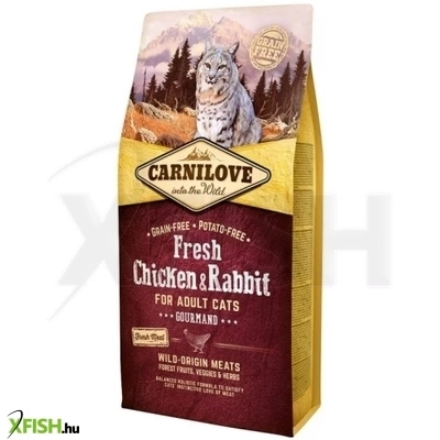 Carnilove Fresh Száraztáp Adult Cat Chicken Rabbit Gourmand Csirke És Nyúl Hússal 6000g