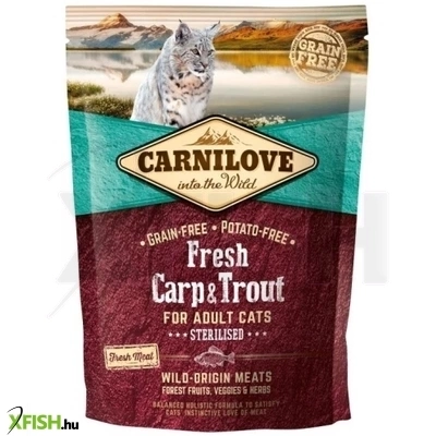 carnilove fresh adult cat carp száraz eledel ponty és pisztráng hússal macskák részére 400g