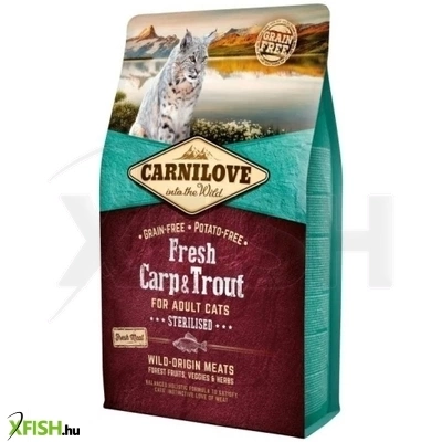Carnilove Fresh Száraztáp Adult Cat Carp Trout Sterilised Ponty És Pisztráng Hússal 2000g
