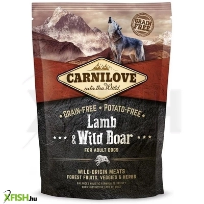carnilove adult száraztáp lamb & wild boar bárány és vaddisznó hússal 1500g