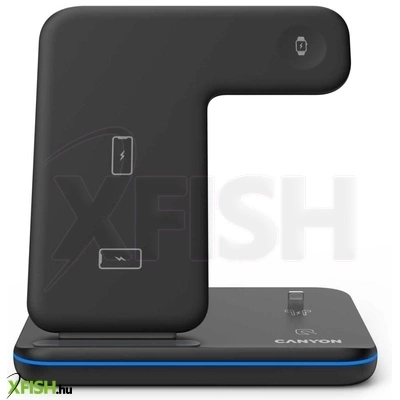 Home canyon cns-wcs302b 3in1 vezeték nélküli töltő, qi szabvány, micro USB / lightning töltőport, fekete