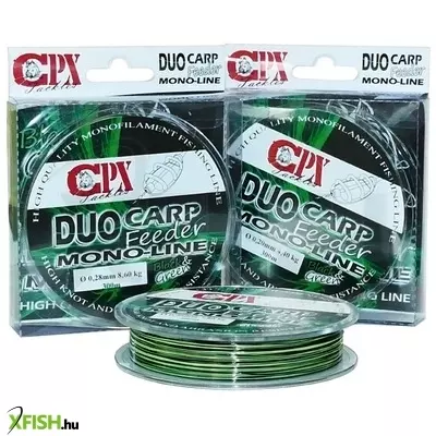 Cpx Duo Carp Monofil Feeder zsinór 0,20mm 300m 4,4 kg Fekete-Zöld