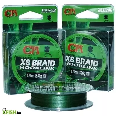 Cpx X8 Braid Hooklink Fonott előkezsinór 0,12mm 10m 6,96kg Zöld