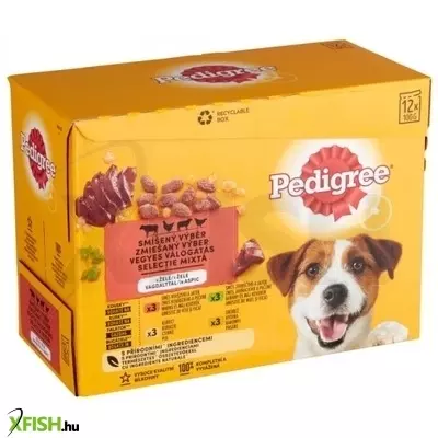 Pedigree alutas 12-pack csirke-bárány-pulyka-marha 12*100g multipack, 1 db/csomag