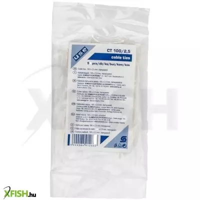 Use home ct 100/2,5 kábelkötegelő, 2,5 mm széles, 100 mm hosszú, 50 db, átlátszó