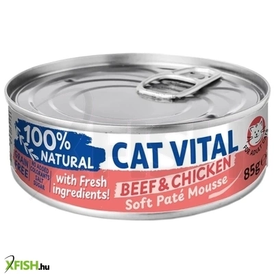 cat vital konzerv mousse marhával és csirkével felnőtt macskáknak 85g