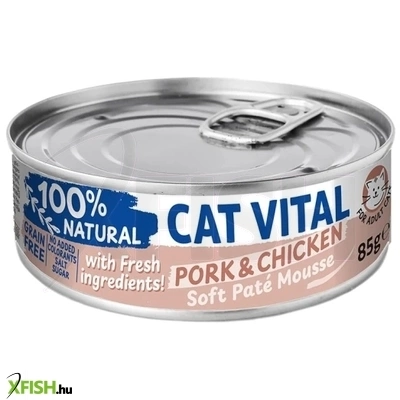 cat vital konzerv mousse sertéssel és csirkével felnőtt macskáknak 85g