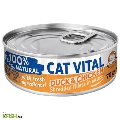 cat vital konzerv kacsa és csirkefilé falatok felnőtt macskáknak szószban 70g
