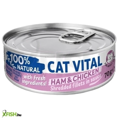 cat vital konzerv sonka és csirkefilé falatok felnőtt macskáknak szószban 70g