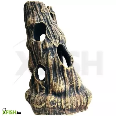Aquadecor czimmer álló fatörzs odú kerámia dekoráció akváriumba - cz134 (16x14x24cm)
