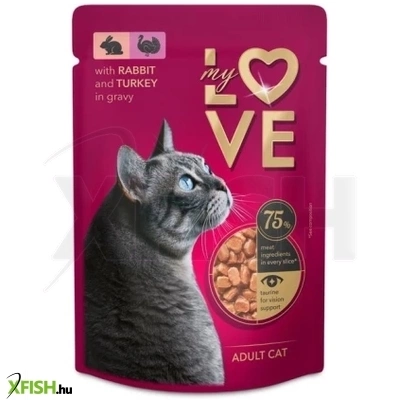 My Love Teljes Értékű Szaftos Alutasakos Felnőtt Macskáknak Nyúl És Pulykával 85g 24db/csomag