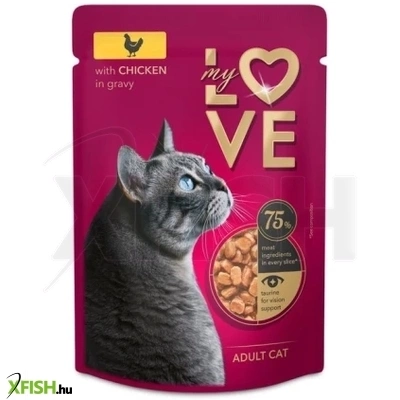 My Love Teljes Értékű Szaftos Alutasakos Felnőtt Macskáknak Csirkével 85g 24db/csomag