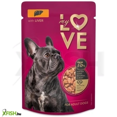 My Love Teljes Értékű Szaftos Alutasakos Eledel Felnőtt Kutyáknak Máj 100g 24 db/csomag