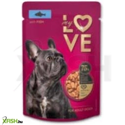 My Love Teljes Értékű Szaftos Alutasakos Eledel Felnőtt Kutyáknak Halakkal 100g 24 db/csomag