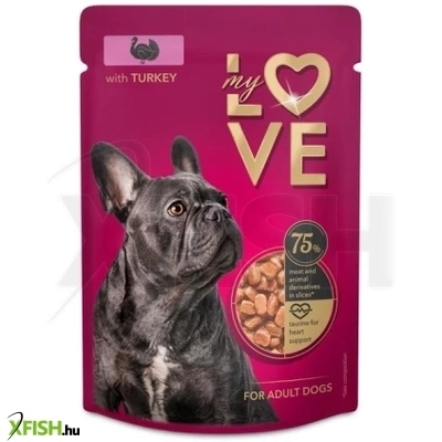 My Love Teljes Értékű Szaftos Alutasakos Eledel Felnőtt Kutyáknak Pulyka 100g 24 db/csomag