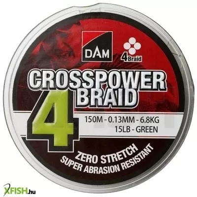 Dam Crosspower 4-Braid Pergető Fonott Zsinór 150M 0,15Mm 8,1Kg