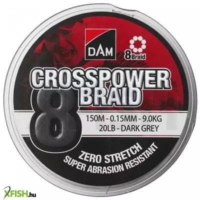 Dam Crosspower 8-Braid Pergető Fonott Zsinór 150M 0,17Mm 11,3Kg