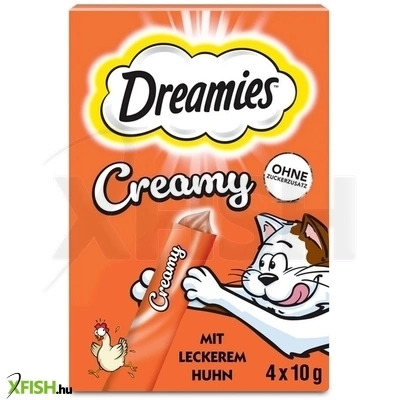 dreamies creamy krém jutalomfalat macskáknak csirke 4x10g