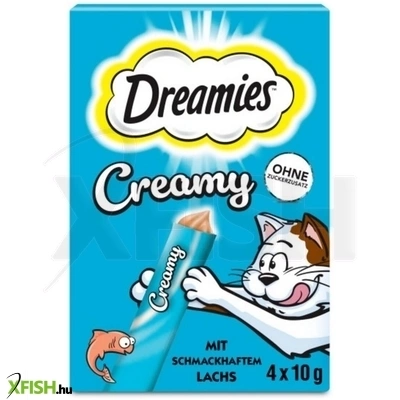 dreamies creamy krém jutalomfalat macskáknak lazac 4x10g