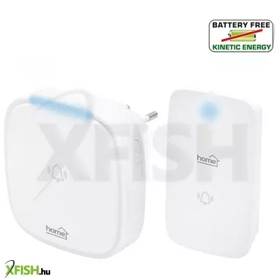 Home dbk 1500ac vezeték nélküli csengő, elem nélküli, 150m hatótáv, 36 dallam, 4 fokozatú hangerő, fényjelzés, kinetikus nyomógomb, 230v-os tápellátás