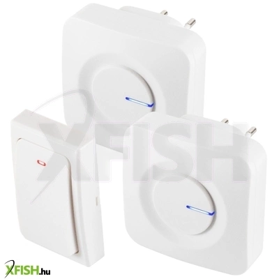 Home dbks1001ac vezeték és elem nélküli csengő készlet, 1x nyomógomb + 2x csengő, 100m hatótáv, 36 dallam, szabályozható hangerő, ip44, fényjelzés, kinetikus nyomógomb