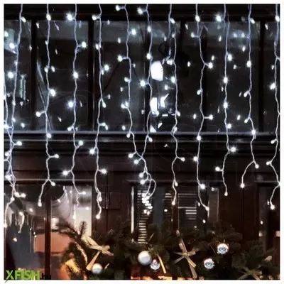 Dekorációs termékek home dlfj 400/wh led-es fényfüggöny, 10 M / 400 db hidegfehér led, állófényű, fehér vezeték, sorolható, kül- és beltéri kivitel