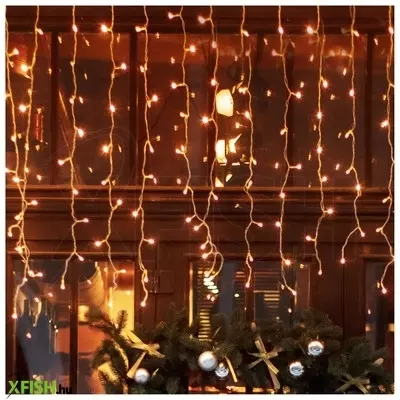 Dekorációs termékek home dlfj 400/ww led-es fényfüggöny, 10 M / 400 db melegfehér led, állófényű, fehér vezeték, sorolható, kül- és beltéri kivitel