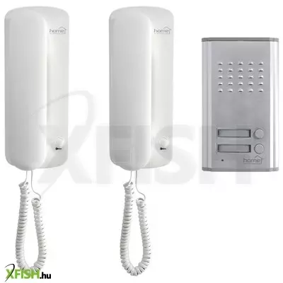 Home dp 012 kétlakásos vezetékes kaputelefon szett, kétvezetékes rendszer, kiváló hangátvitel, kapunyitó elektronika, falba süllyeszthető külső egység