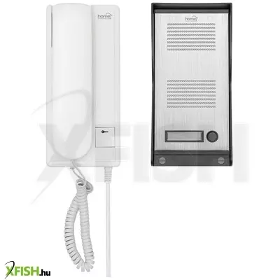Home dp 22 vezetékes kaputelefon szett, falon kívüli alumínium kültéri egység, kétvezetékes bekötés, zárnyitási lehetőség, ip23 vízállóság, 230v