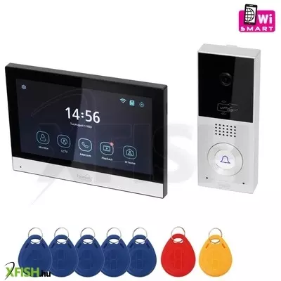 Home dpv smart video kaputelefon, 7 érintőképernyő, ip65, ahd kamera, mozgásérzékelő, rfid, bővíthető, intercom, smart life, tuya smart