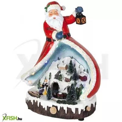 Home drm 13 dioráma, mikulás, színes led, kisvonat, világító, zenélő, beltéri
