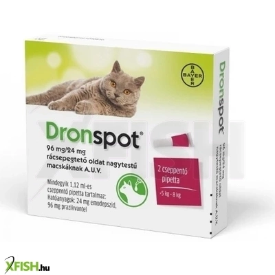 Dronspot 96 mg/24 mg Féreghajtó Rácsepegtető Oldat Nagytestű Macskáknak 2db/csomag