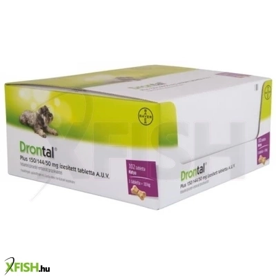 Drontal Plus 150/144/50 mg Féreghajtó Tabeletta Kutyák Részére 17x6db