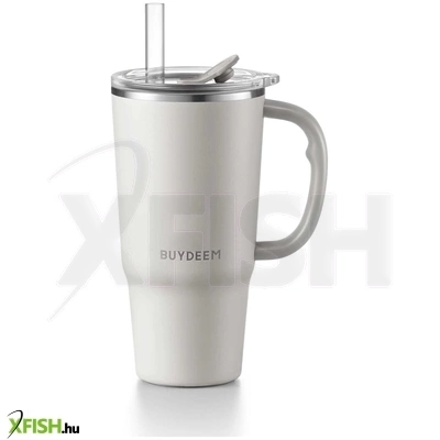 Buydeem ds57-ow pohár termosz szívószállal, 700 ml, dupla falú, 12 mm-es szívószál