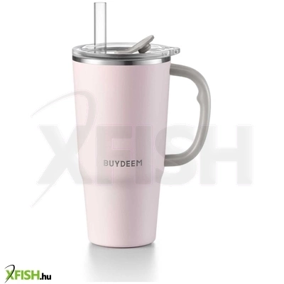 Buydeem ds57-p pohár termosz szívószállal, 700 ml, dupla falú, 12 mm-es szívószál