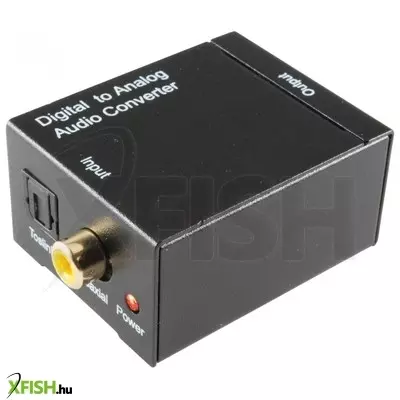 Sal dta audio digitális-analóg audió átalakító, 2in1 toslink és koaxiális rca bemenet, 2 rca kimenet, hálózati adapter