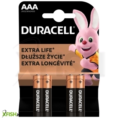duracell lr03 10pp110024 aaa alkáli elem, 1,5 v feszültség, 4db/bliszter