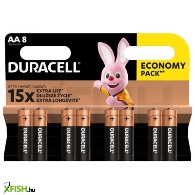 Duracell lr6 10pp110025 aa alkáli elem, 1,5 V feszültség, 8db/bliszter