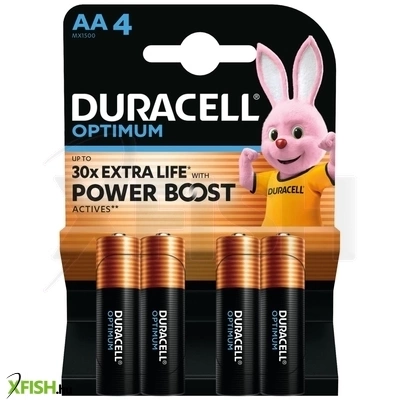 duracell optimum lr6 10pp110049 aa alkáli elem, 1,5 v feszültség, kiemelkedő teljesítmény, 4db/bliszter